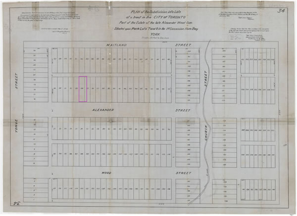 1851 Alexander Wood Estate - Subdivision - Approximate Location of 26 Alexander Street Highlighted.jpg